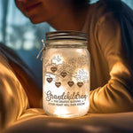 Custom Name Grandchildren Gifts for Grandparents - Personalized Mason Jar Light
