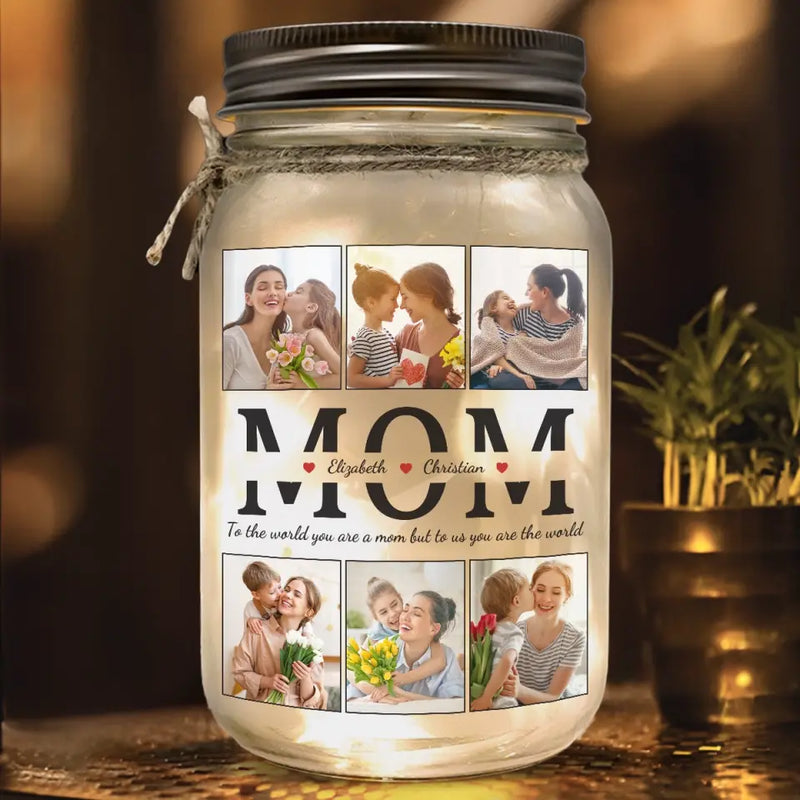 Custom Photo Mom Gifts - Personalized Mason Jar Light