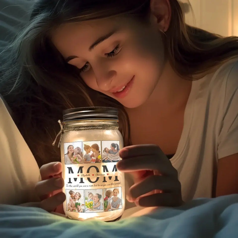 Custom Photo Mom Gifts - Personalized Mason Jar Light