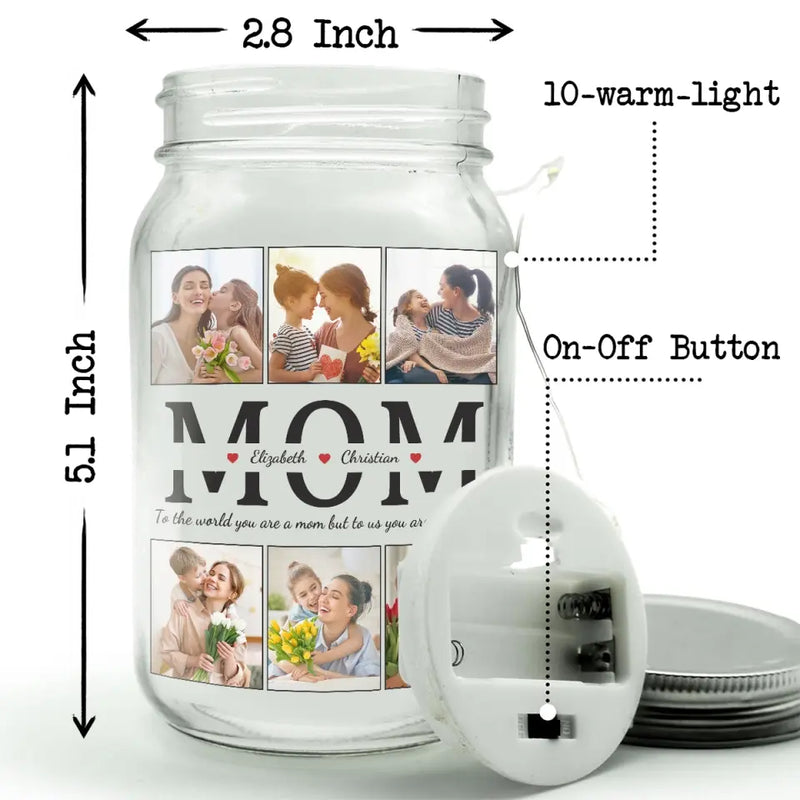 Custom Photo Mom Gifts - Personalized Mason Jar Light