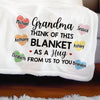Cuddling With Grandchildren Blanket - Family Personalized Custom Blanket - Gift For Grandma