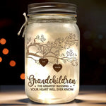 Custom Name Grandchildren Gifts for Grandparents - Personalized Mason Jar Light