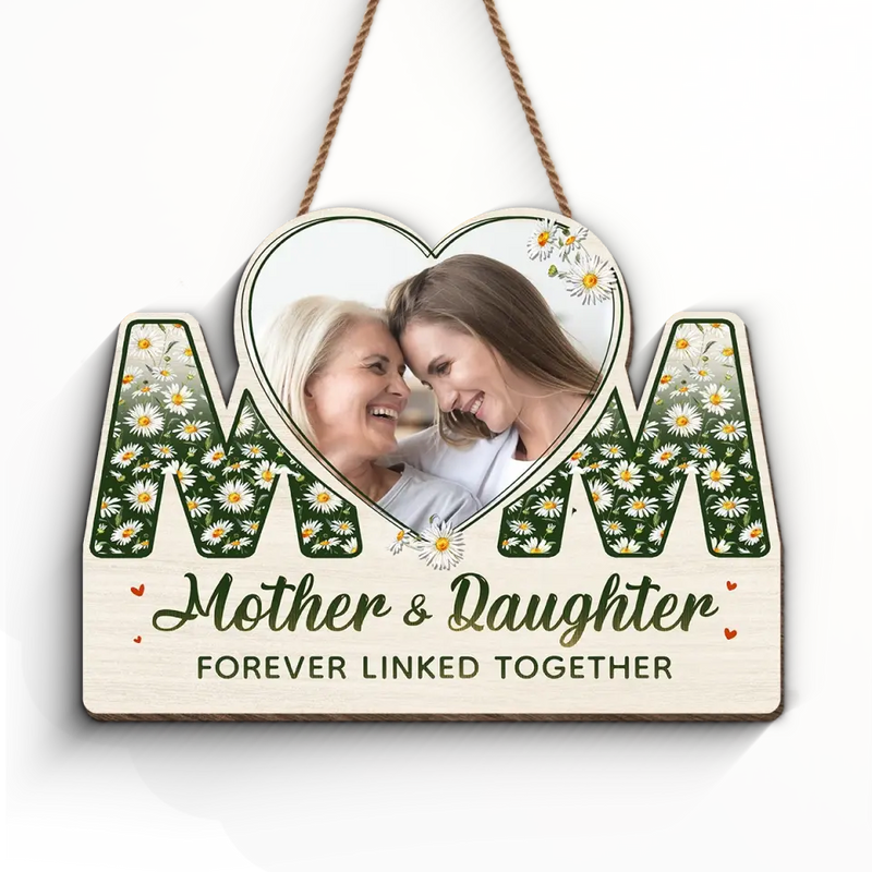 Custom Photo Mother Daughter Gifts - Personalized Wood Sign