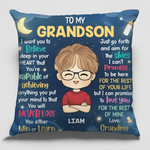 Custom Name Inspirational Gifts for Grandson - Personalized Pillow