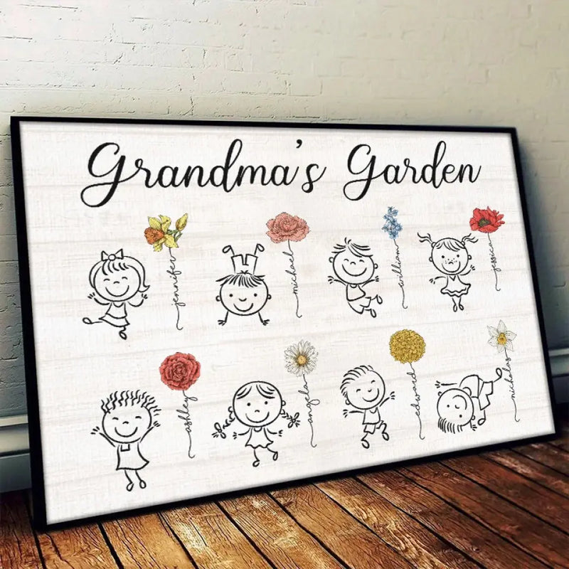Custom Name Grandma's Garden Gifts for Grandma - Personalized Poster