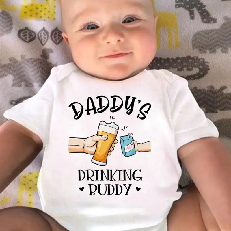 Funny Daddy's Drinking Buddy Gift for New Dads - Baby Onesies