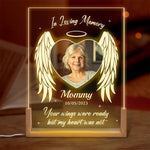 Custom Photo Memorial Gifts for Mom - Personalized 3D LED Walnut Night Light