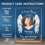 Custom Photo Memorial Gifts for Mom - Personalized 3D LED Walnut Night Light