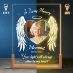 Custom Photo Memorial Gifts for Mom - Personalized 3D LED Walnut Night Light