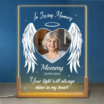 Custom Photo Memorial Gifts for Mom - Personalized 3D LED Walnut Night Light