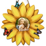 Custom Photo Sunflower Grandma Gifts for Family - Personalized Wood Sign