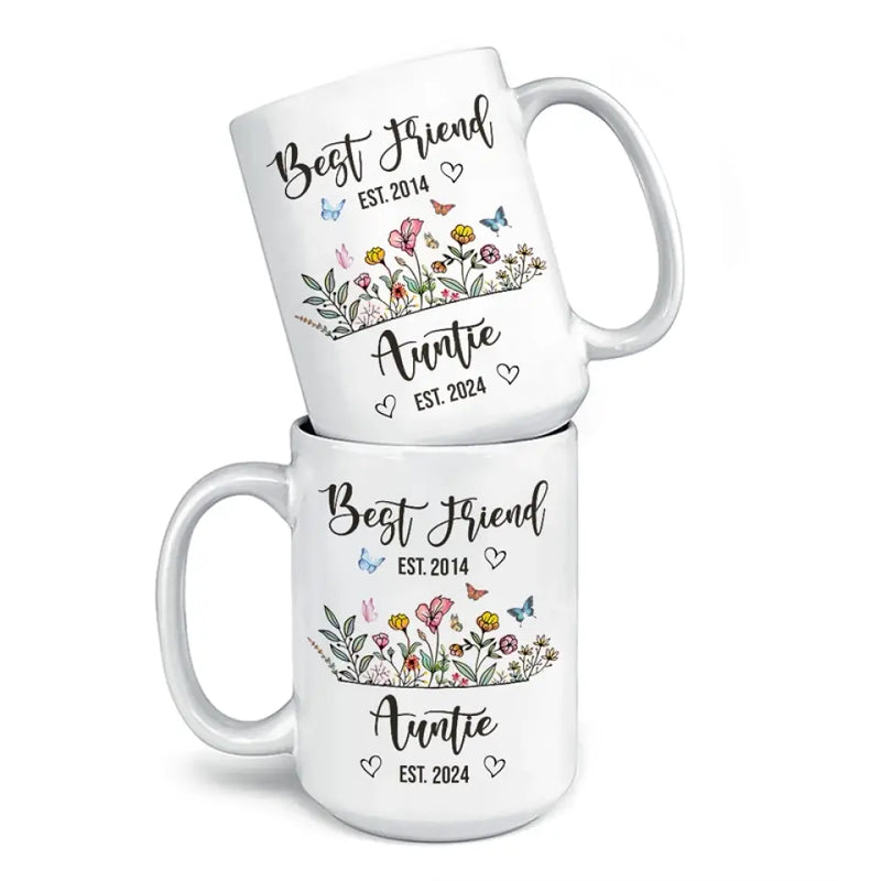 From Bestie To Auntie - Bestie Personalized Custom Mug - Gift For Best Friends, BFF, Sisters