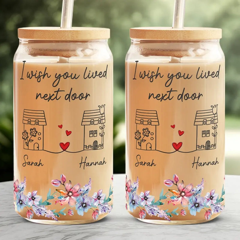 Custom Name Neighbor Friendship Gifts - Personalized Glass Cup