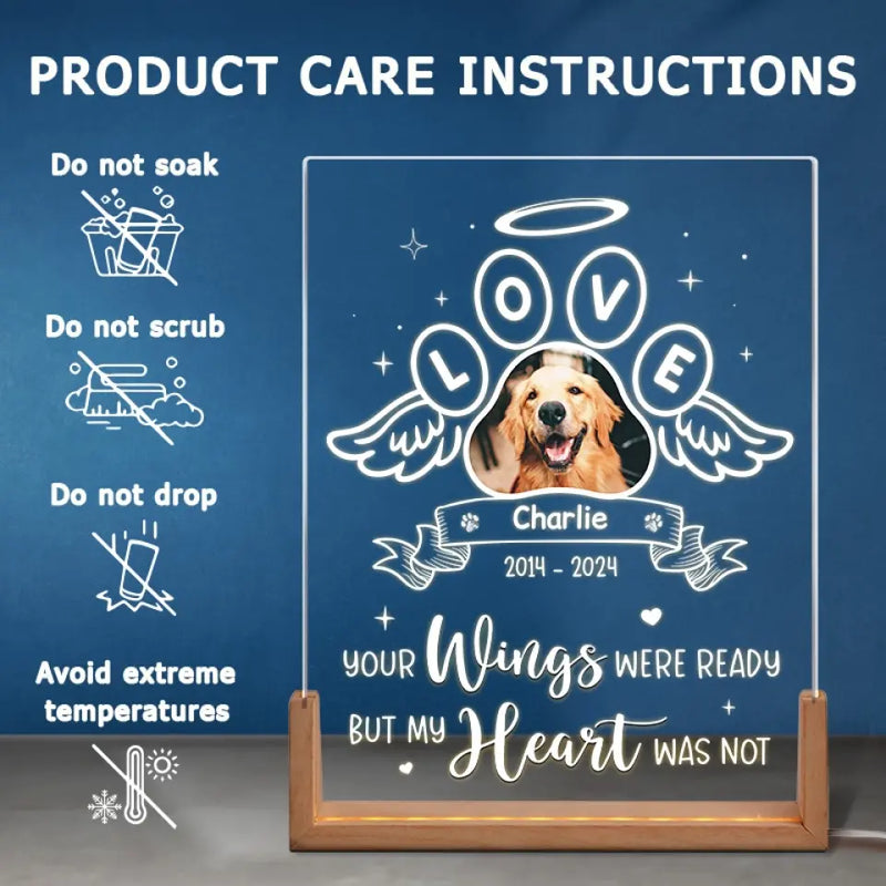 Custom Pet Photo Memorial Gifts for Dog Lovers - Personalized 3D LED Walnut Night Light