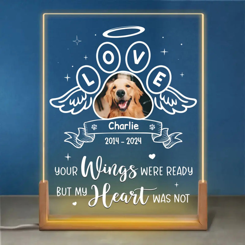 Custom Pet Photo Memorial Gifts for Dog Lovers - Personalized 3D LED Walnut Night Light