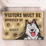 Custom Name Funny Dog Visitor Approval Gifts - Personalized Doormat