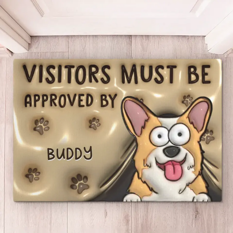 Custom Name Funny Dog Visitor Approval Gifts - Personalized Doormat