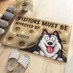 Custom Name Funny Dog Visitor Approval Gifts - Personalized Doormat