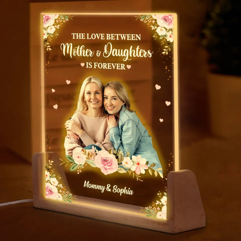 Custom Photo Mother Daughter Gifts - Personalized 3D LED Walnut Night Light