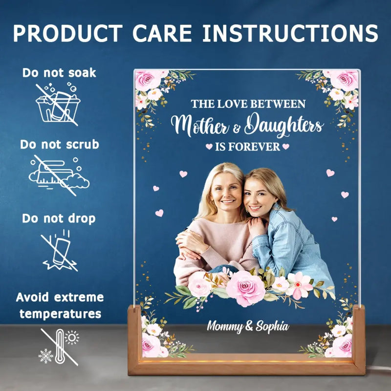 Custom Photo Mother Daughter Gifts - Personalized 3D LED Walnut Night Light