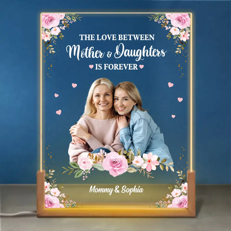 Custom Photo Mother Daughter Gifts - Personalized 3D LED Walnut Night Light