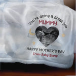 Custom Ultrasound Photo Mother's Day Gifts for Mommy - Personalized Blanket