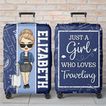 Custom Name Travel Lover Gifts for Women - Personalized Luggage Cover
