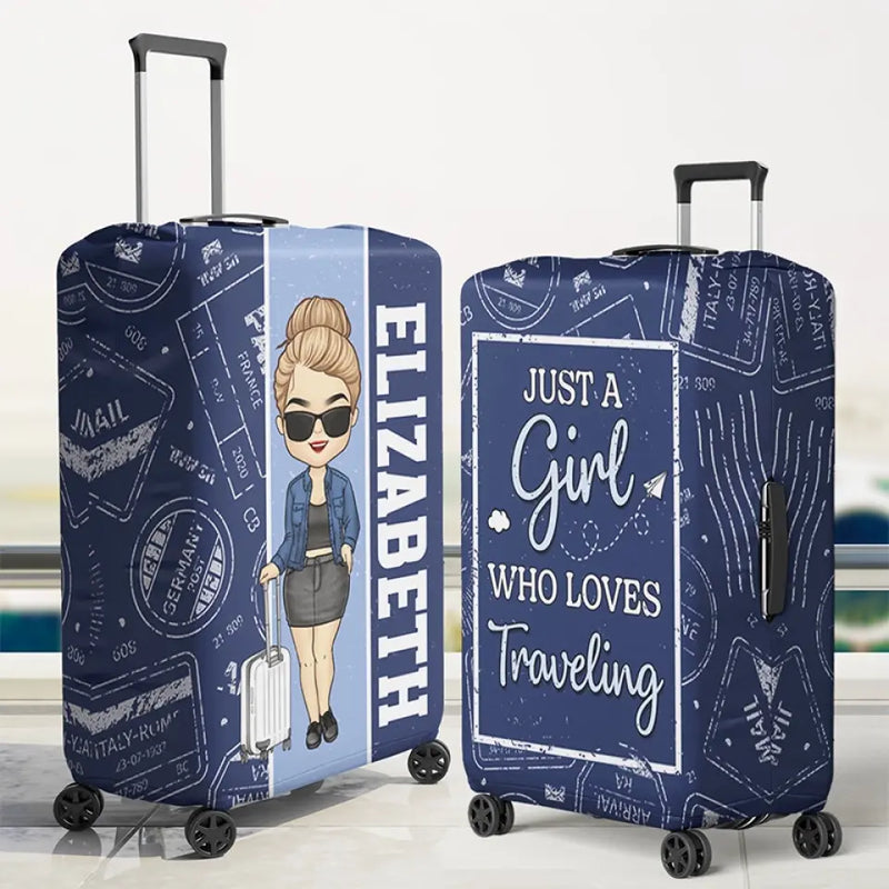 Custom Name Travel Lover Gifts for Women - Personalized Luggage Cover