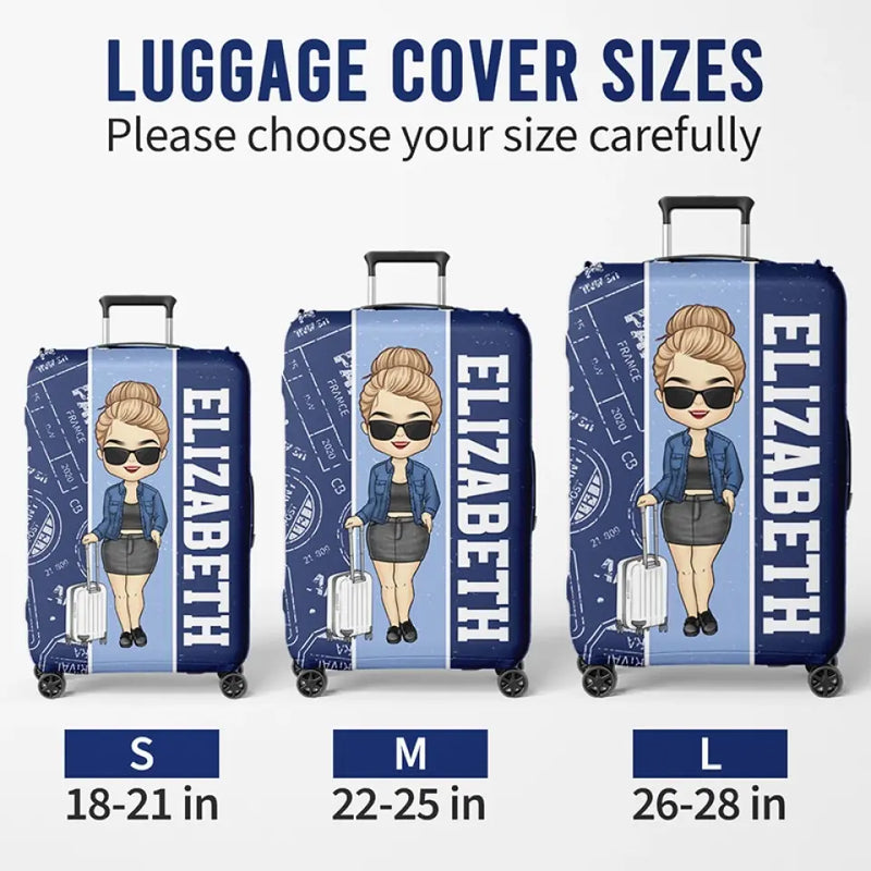 Custom Name Travel Lover Gifts for Women - Personalized Luggage Cover
