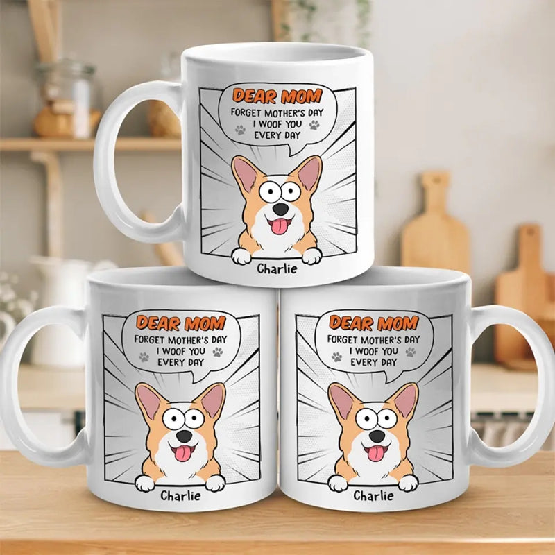 Custom Name Dog Mother's Day Gifts for Mom - Personalized Mugs