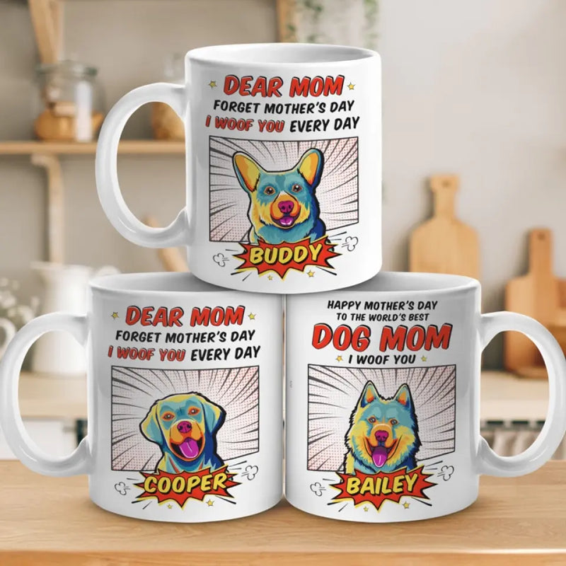 Custom Dog Name Mother's Day Gifts for Mom - Personalized Mug