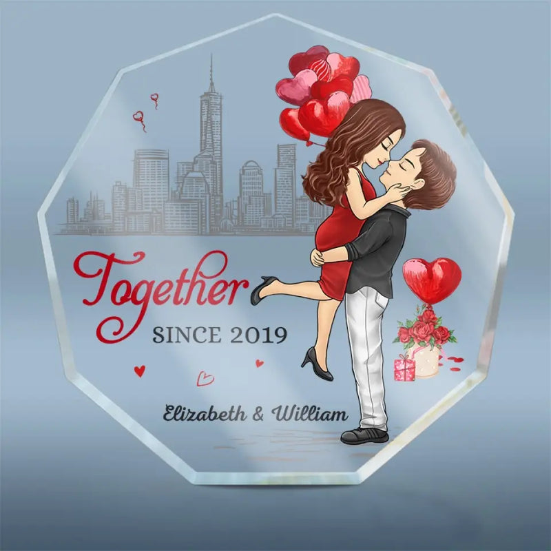 Custom Name Anniversary Gifts for Couples - Personalized Shaped Acrylic Plaque