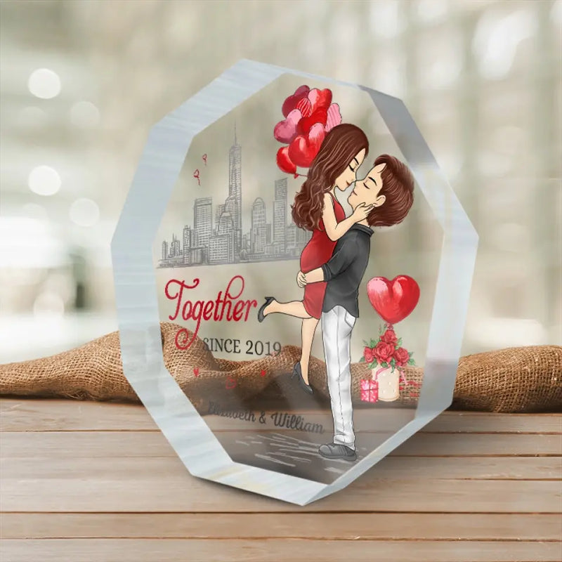 Custom Name Anniversary Gifts for Couples - Personalized Shaped Acrylic Plaque