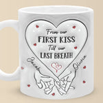 Custom Name First Kiss Couple Gifts - Personalized Mugs