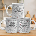 Custom Name First Kiss Couple Gifts - Personalized Mugs
