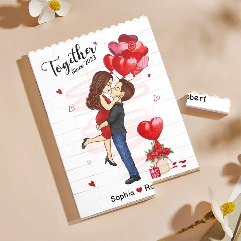 Custom Name Romantic Couple Gifts - Personalized Building Brick Blocks