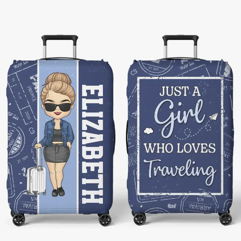 Custom Name Travel Lover Gifts for Women - Personalized Luggage Cover