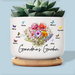 Custom Name Grandma's Garden Gifts for Grandma - Personalized Ceramic Plant Pot