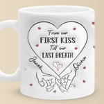 Custom Name First Kiss Couple Gifts - Personalized Mugs