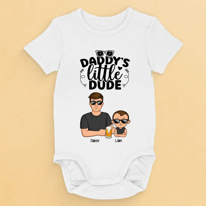 Custom Name Daddy's Little Dude Gifts for Boys - Personalized Baby Onesies