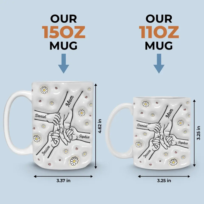 A Mother's Arms Are Made Of Tenderness - Family Personalized Custom 3D Inflated Effect Printed Mug - Mother's Day, Gift For Mom, Grandma