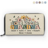 My Mother Is My Root, My Foundation - Family Personalized Custom Leather Long Wallet - Mother's Day, Gift For Mom, Grandma