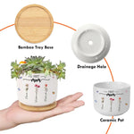 Custom Name First Mom Now Grandma Gifts - Personalized Ceramic Plant Pot