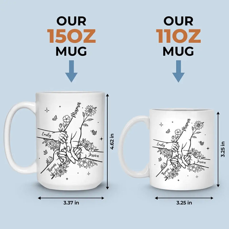Custom Name Family Flower Gifts - Personalized Mugs