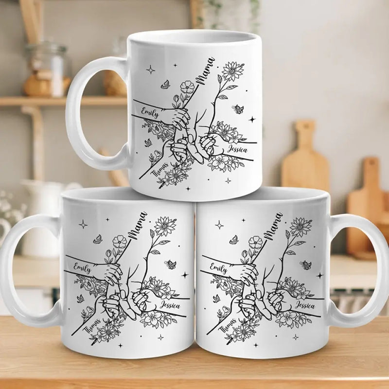 Custom Name Family Flower Gifts - Personalized Mugs