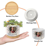 Custom Photo Memorial Tree Decor - Personalized Ceramic Plant Pot