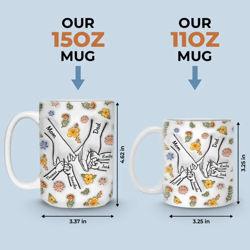 A Family Is A Round Of Love - Family Personalized Custom 3D Inflated Effect Printed Mug - Gift For Family Members