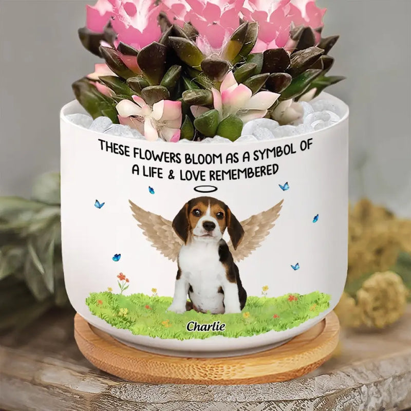 Custom Pet Memorial Gifts for Dog Lovers - Personalized Ceramic Plant Pot