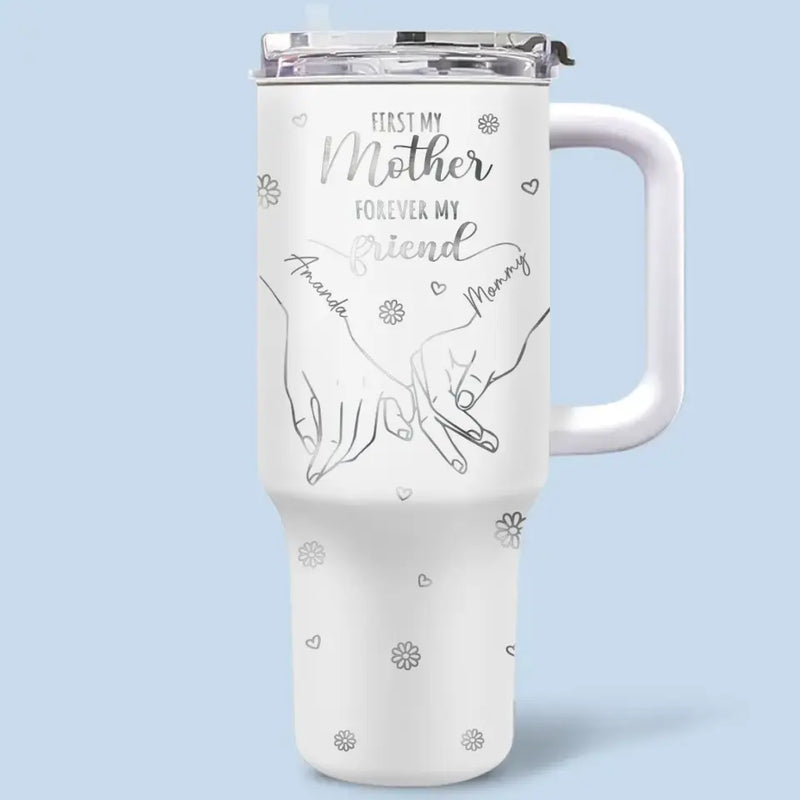 Custom Name Mother Daughter Gifts - Personalized 40 Oz Tumbler With Handle