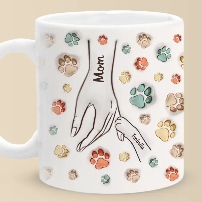 Custom Name Paw Print Pet Gifts for Mom - Personalized Mugs